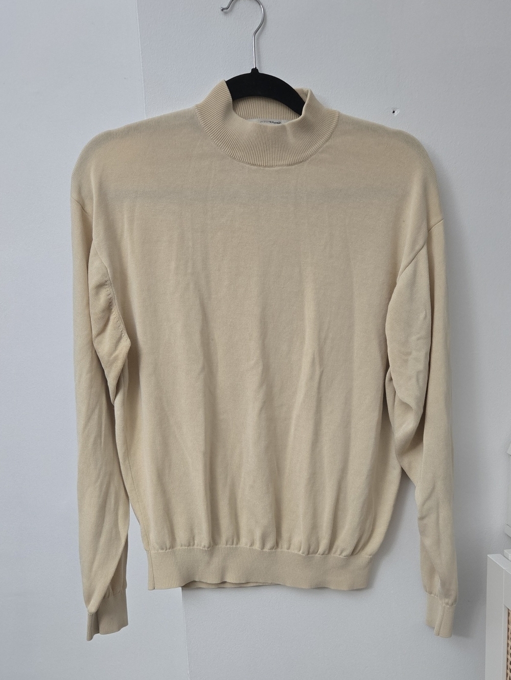 Pronto Uomo Cream Crewneck Mock Sweater
